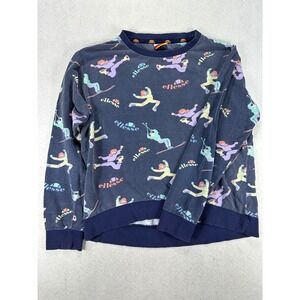 Ellesse Kids Navy Ski Graphic Print Sweatshirt Crewneck Blue Size 14